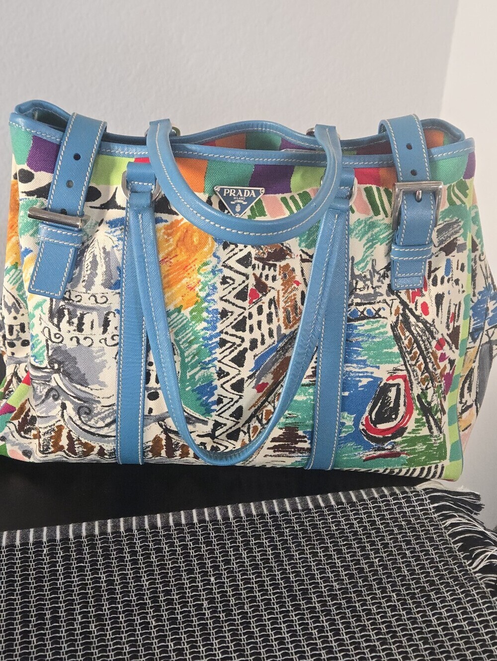 Prada Canapa Print Tote Venice Edition